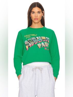 DAYDREAMER Bruce Springsteen Asbury Park Graphic Sweatshirt Green Womens XL